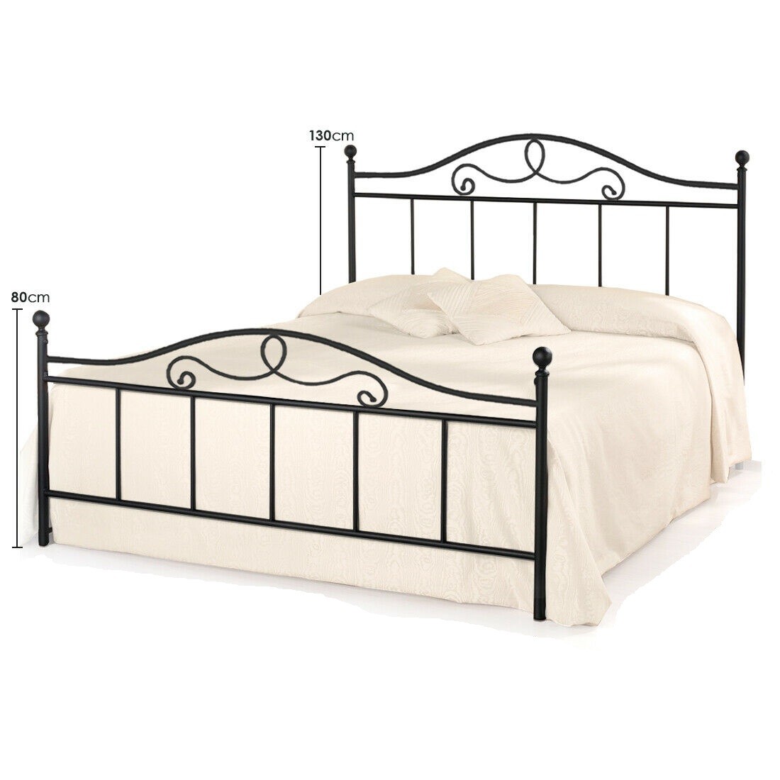 448-FUORI-MISURA-MATRIMONIALE-MALTA-Letto-Ferro-Battuto-per-rete-Matrimoniale-in-Vari-colori